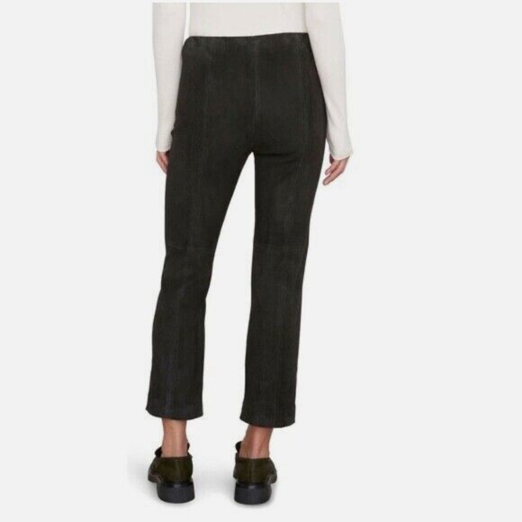 Vince Suede Cropped Flare Black Pants - Picture 5 of 7